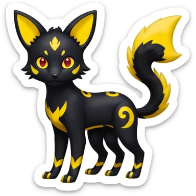 Liepard-Umbreon-Litten-Sprigatito-Pokémon-fusion-creature (full body) sticker
