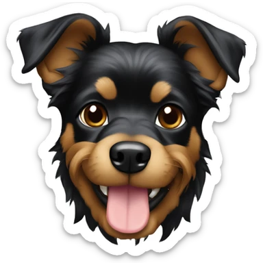 Perro yorshire negro contento sticker