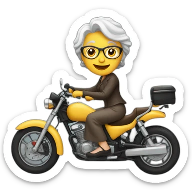 your grand mother on a motor bike sticker