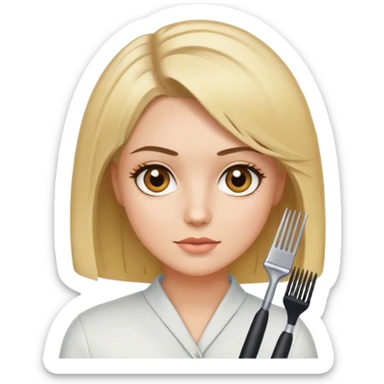 Hair stylist with blonde bob hair and hazel eyes  sticker