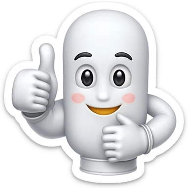 White thumbs-up wearing a glove sticker