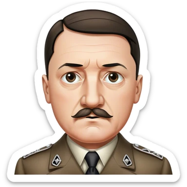 adolf hitler make his mustache smaller sticker
