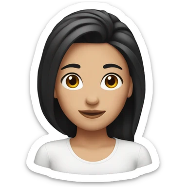 Girl with black hair up sticker