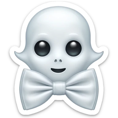 A ghost with a bowtie sticker