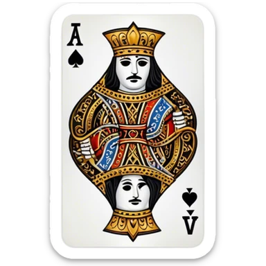 Jack of Spades playing card in color It has image of Jack and a J in the top left and bottom right corner sticker