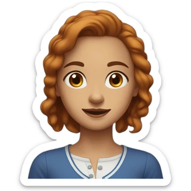 Blue eyes curry hair, hate children, seldom smile, tall and thin, traditional young lady sticker