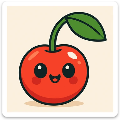 cute red cherry sticker