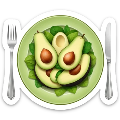 A stylized salad plate in greens or avocado with the hashtag #VogueBody. sticker