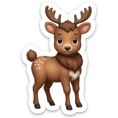 reindeer baby  cute, full body snow sticker