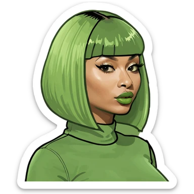Niki Minaj with a bob sticker