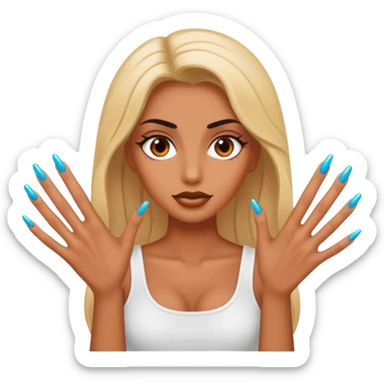 Baddie with long nails  sticker