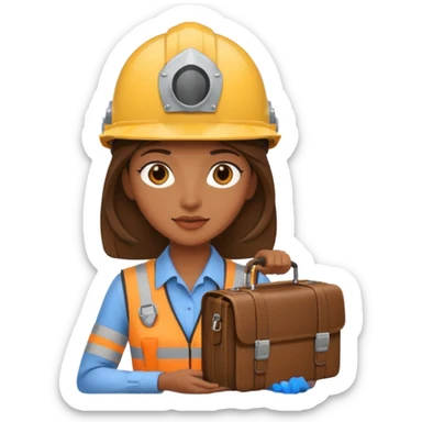 podrias hacer un emoji que represente a una mujer que trabaja de siso (seguridad y salud en el trabajo) sticker
