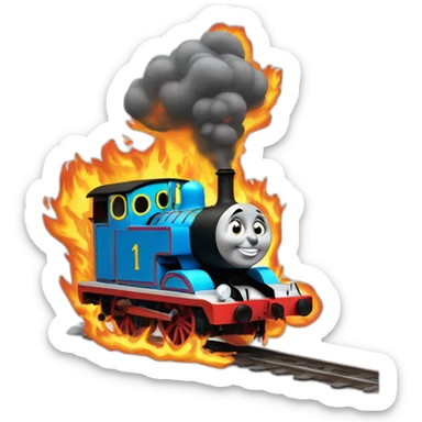 thomas the tank engine on fire sticker