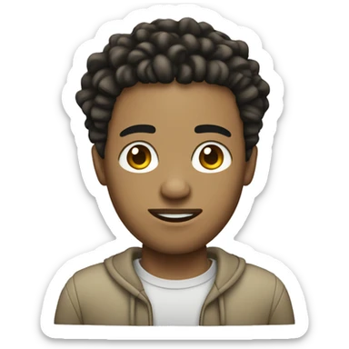 light skin man with short dreads sticker