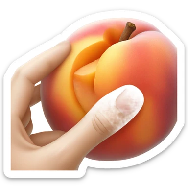 Licking peach sticker