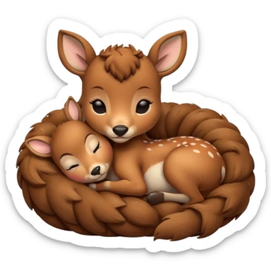 Baby deer sleeping sticker