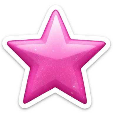Pink star whit glitters sticker