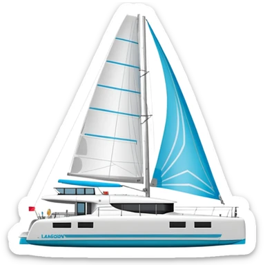 lagoon 43 catamaran facing to the right on white background sticker