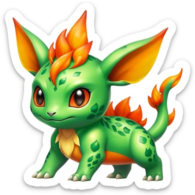 Shiny Exotic Bulbasaur-Leafeon-Charmander-Hybrid-Creature sticker