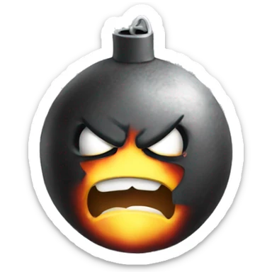 Cute angry bomb sticker
