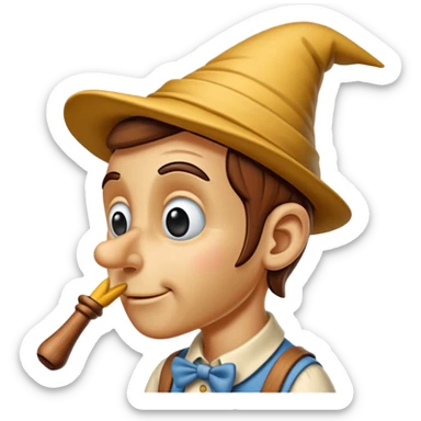 pinocchio with long nose sticker