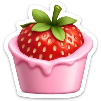 Strawberry yogurt sticker