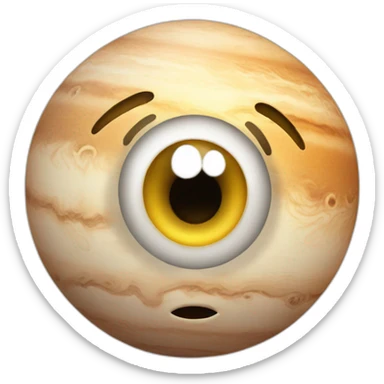 planet Venus with a cartoon underdeveloped face with big underdeveloped eyes sticker