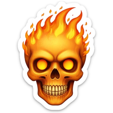 flaming skull sticker