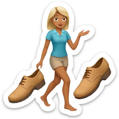 Barefoot Woman and Shoe salesman  sticker