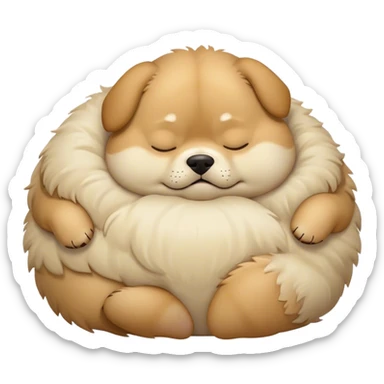 fat dog sleeping sticker