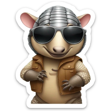 Armadillo with sunglasses sticker