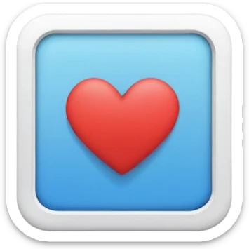 square social media post with a heart icon floating above it. The post includes a simple image and caption lines sticker