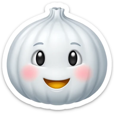 Una cebolla con una pegatina de que es nueva sticker