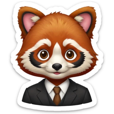 red panda with lawyer hair sticker