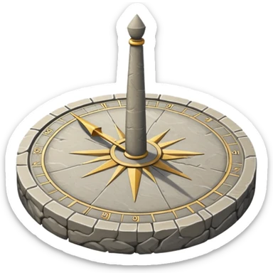 “stone sundial with shadow pointer sticker