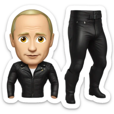 Vladimir Putin in sexy leather suit sticker