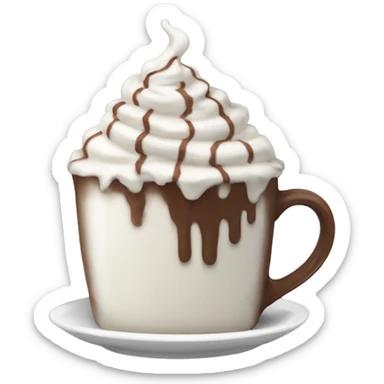A mug with hot chocolate and whipped cream on top sticker