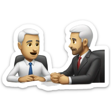 job interview desk white 2 men  sticker