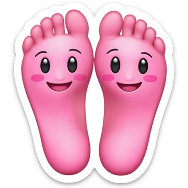 Blushing emoji with feet sticker
