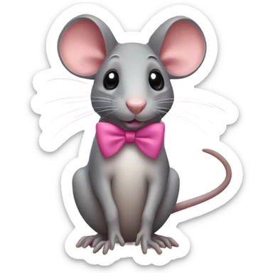 rat with a pink bow sticker