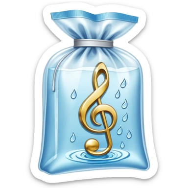 ziplock bag with a treble clef inside sticker