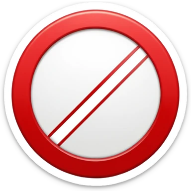 prohibition symbol, red circle with diagonal line through it sticker