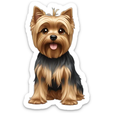 dog yorkshire terrier full body sticker