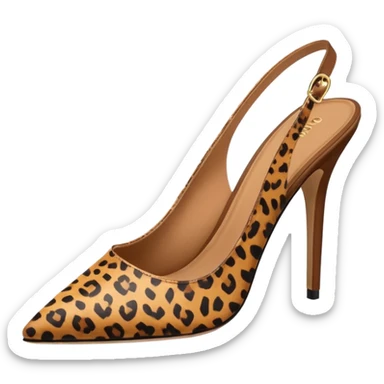 leopard print pointed toe slingback heel sticker