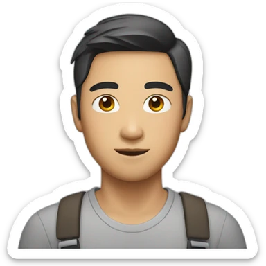 asian guy with middle part sticker