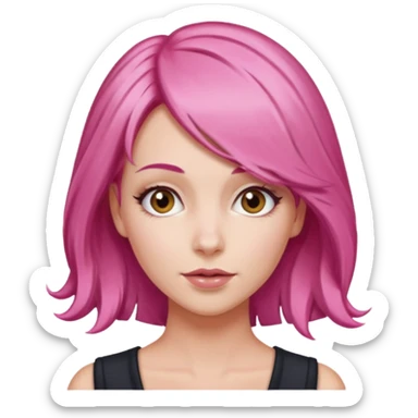 Glossy pink hair flip classy sticker
