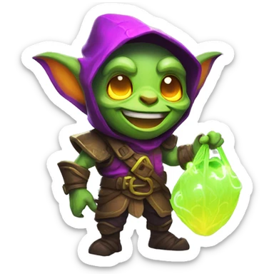 loot goblin with glowing neon sticker