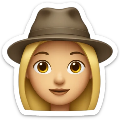 A girl with a hat sticker