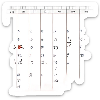 kalender showing scratch of days sticker