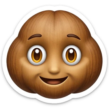 A faceless, plain walnut-shaped emoji sticker